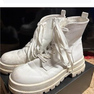 Forever 21 White Combat Boots